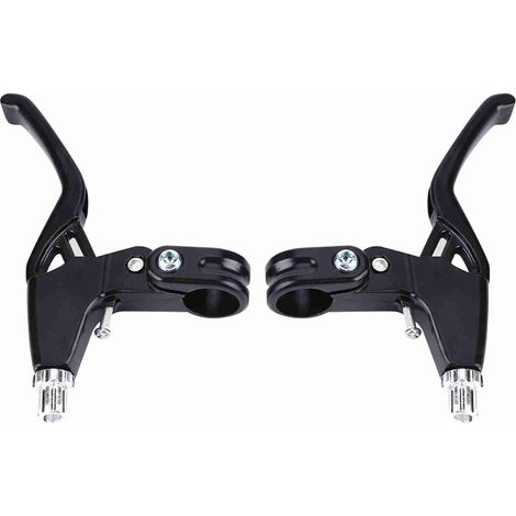 1 paire de poignées de niveau de frein de vélo de montagne en alliage d'aluminium (noir). (1/5)