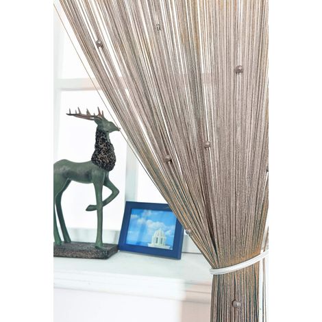 Spaghetti à Cordes Rideaux pour Le Salon Pearl Rideau intercalaire Home Decor, Ecru, 90x245cm (1/4)