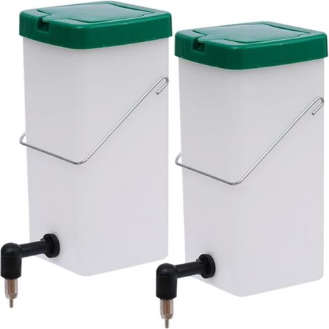 Lot de 2 bouteilles d'eau 1 L, étanches, tétine acier inoxydable (convient petits animaux) (1/5)