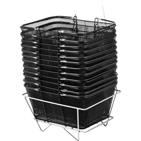 Paniers de Shopping, Métal Durable, Poignées Ergonomiques, 12pcs (1/5)