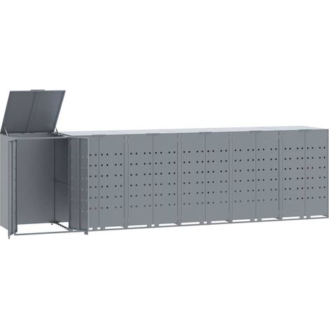 Maison Exclusive - Mülltonnenbox für 6 Tonnen Grau 414x79x117 cm
