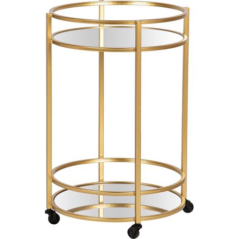 Kellnerin aus goldenem Metall und Kristall, 70 x 47 x 76 cm (1/5)