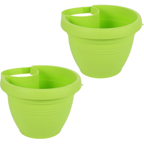 Hemoton Lot de 2 pots fleurs suspendus en plastique vert pour petits espaces et jardins (1/5)