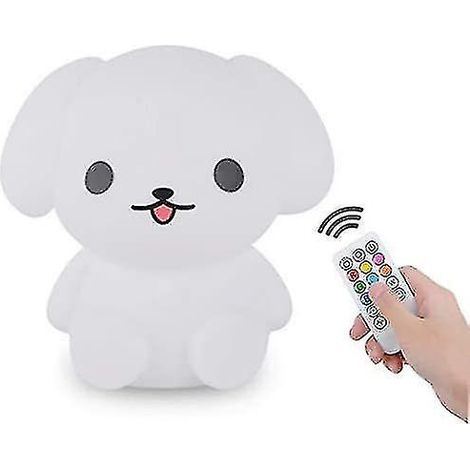 Veilleuse pour enfants, lampe de chevet portable en silicone, lumière multicolore avec télécommande, protection des yeux (1/4)