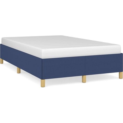 Cadre de lit bleu 120x190 tissu (1/5)