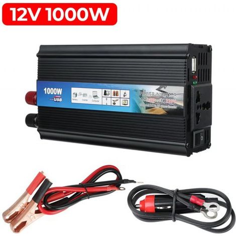 1000-W-Sinus-Wechselrichter – 12-V-Gleichstrom- auf 220-V-Wechselstrom-Spannungswandler – mit USB-Ladeanschlüssen – universeller Kfz-Spannungswandler – Wohnmobilzubehör (1/5)