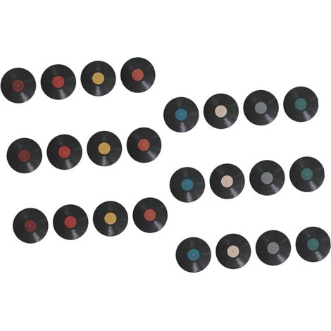 3ensembles Autocollants Muraux De Disques Noirs Décoration Rétro Pour Salon (1/5)