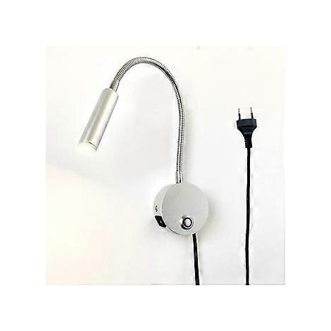 Dimmbare Touch-Wand-Leselampe, LED-Kopfteil-Leselampe mit USB-Anschluss und Schalter, flexible Schwanenhalslampe mit Stecker, 3-W-Wand-Nachttischlampe