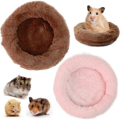 2-Schichtiges Schweinebett, Rundes Hamsterbett, Weiches und Seidiges Haustierschlafnest, Geeignet für Chinchillas und Eichhörnchen 