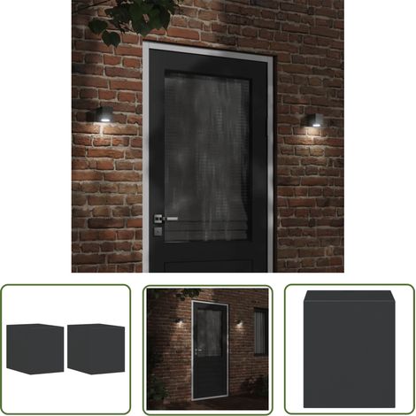 The Living Store Appliques murales extérieur 2 pcs aluminium moulé sous pression - Applique Murale Exterieure - Éclairage Extérieur - Luminaire Mural - Lampadaire Extérieur - Lumieres Extérieures (1/5)