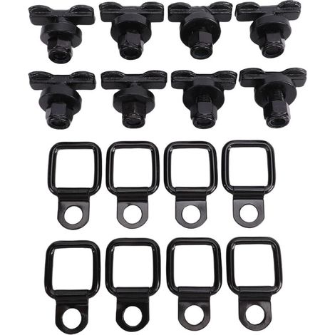Lot de 16 goujons filetés à double œillet avec anneau d'ancrage pour plateau de camion, remorque, pick-up, camping-car, quad, acier haute résistance, capacité de charge de 2722 kg (6000 lb) (1/5)