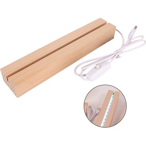 LED Veilleuse Socle Rectangle Display Pedestal Faux Cristal En bois Lumièreed Socle Support USB Charging Night Lampe Décoration intérieure – Couleur (1/5)