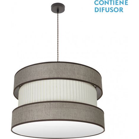 Braune Hängeleuchte Modell Home 3Leuchten braun-beige FABRILAMP