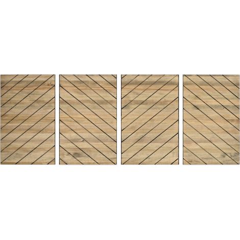 Cabecero Formas Z 4 Piezas 160x60cm en madera maciza de pino acabado vintage estilo industrial Box Furniture (1/5)