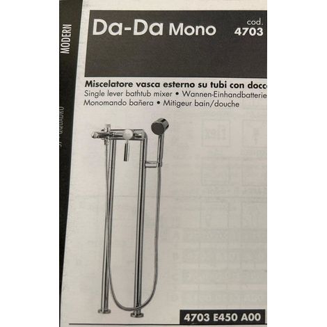 Miscelatore vasca esterno su tubi cromo Da-Da Mono Zazzeri 4703-0450-A00-CRCR (1/4)