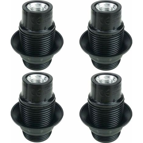 Portalampada E14 nero, 4 pezzi di portalampada E14, portalampada E14, portalampada solido, adattatore per portalampada nero