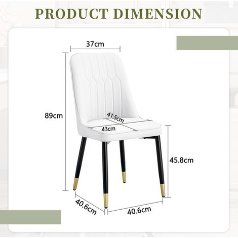 MEUBLIV Silla de comedor 40,6x40,6x89 cm blanco y negro - lote de 2 (1/5)