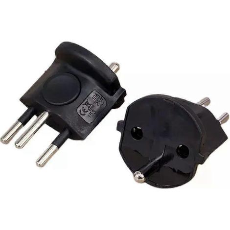 Adaptateur de voyage 1 pièce, prise européenne (France) vers suisse, 3 broches, 10 A, 250 V, compatible avec les prises électriques UE et Suisse. (1/4)