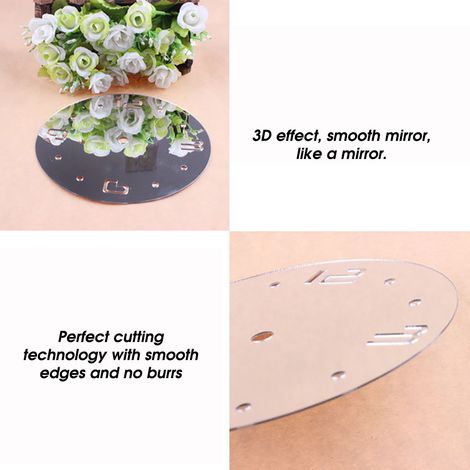 Reloj de pared digital acrílico silencioso para armar uno mismo, con diseño de taza de café, diseño moderno con superficie adhesiva, dimensiones 35 x 30 cm. (1/5)