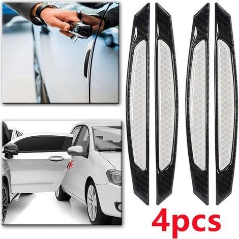 Protezione per portiera auto, nastro riflettente, antifrizione, adesivo antiurto per paraurti, protezione per bordo portiera, bianco (1/4)