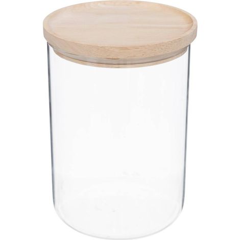Einmachglas hermet 1,6l aus glas mit hermetischem deckel aus gummibaumholz - 5five