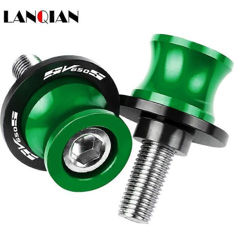 S'applique aux bobines de bras oscillant, aux glissières et aux vis de béquille de bras oscillant pour moto Suzuki SV650 S 1999-2009 2003 2004 2005 2006 2007 2008 (Vert) (1/5)