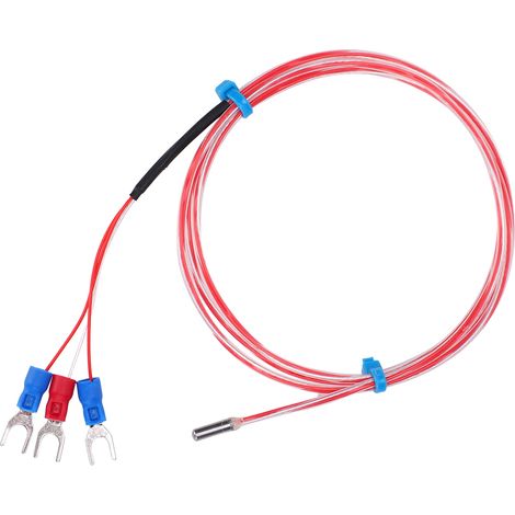 Sonde de température étanche PT100, thermistance 3 x 20 mm, 50 à +300 °C (1 m) (1/5)