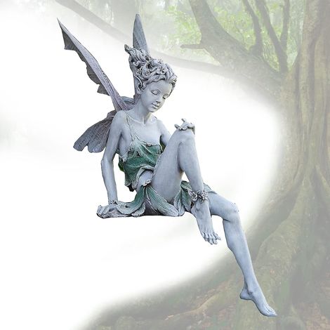 1 Statue De Fée,Résine,Blanc,Ailes,Décoration Jardin,Pelouse,Terrasse,Cour (1/5)