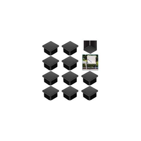 20 PCS Bouchon pour Tuyau Carré 4040mm Embout Tube Carré Noir Bouchon Plastique pour Tube Carré Embout à Lamelles Carré Tube de Chaise Solide Embout Pied de Table pour Meuble Armoire Chaise H295