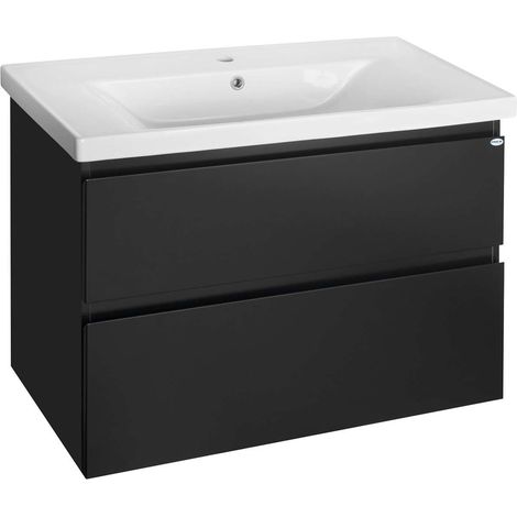 Aqualine Altair - Mobiletto sottolavabo 87x60x45 cm, nero opaco AI690 (1/5)