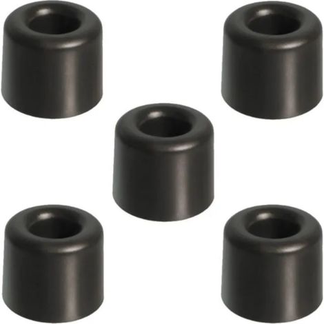 Cyclingcolors – Lot de 5 pieds de meuble en plastique noir 25mm – Butoir et butée de porte – Pour surfaces dures – Fixation par vis (non incluses)
