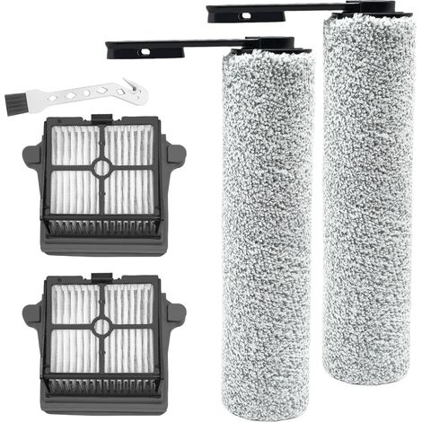 Brosse à rouleau + filtre pour Tineco iFloor 5 Breeze Complete aspirateur sec et humide pièces de rechange, ensemble d'accessoires 2 rouleaux de brosse + 2 filtres (1/5)