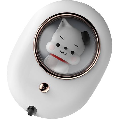 Distributeur de savon mural, design capsule spatiale, rechargeable, gain de place, distributeur de savon moussant automatique, blanc (1/5)
