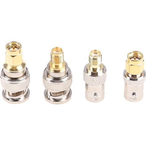 4er-Pack RF SMA auf BNC Koaxialadapter für tragbare Funkgeräte, PC/LAN und Telekommunikation (1/4)