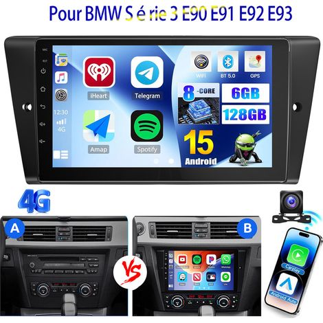 Autoradio 4G Octa-Core pour BMW Série 3 E90 E91 E92 E93 – Android 15, CarPlay, Navigation GPS, RDS, Wi-Fi - 6+128G CAM (1/5)