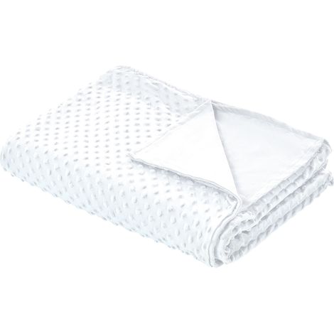 Funda de manta pesada moderna nórdica tejido poliéster lunares 100 x 150 cm blanca Callisto