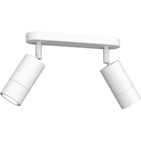 Rail plafond 2 spots orientables blanc mat GU10 8W Luminex