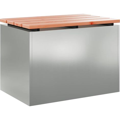 Banco de jardín Plateado 60 x 40 x 43 cm Acero galvanizado vidaXL