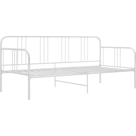 Maison Exclusive - Schlafsofa Bettgestell Weiß Metall 90x200 cm (1/5)