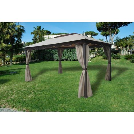 Top telo di ricambio per gazebo Roma 3x4 in poliestere colore ecru' impermiabile made in italy (1/2)