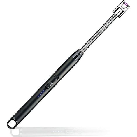Briquet électrique rechargeable USB, briquet à arc électronique avec tuyau flexible à 360°, coupe-vent, noir, style professionnel (1/5)