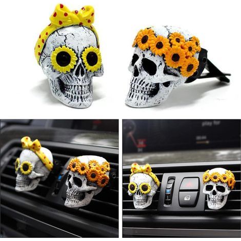 Stück Totenkopf-Lüftungsschlitzclips, ätherische Öldiffusor aus Kunstharz, Auto-Innendekoration (1/5)