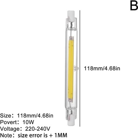 Ampoule LED R7s COB 78mm 118mm, variateur, verre, 15W 30W, remplacement lampe jaune (1/5)