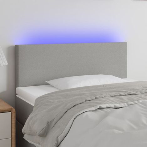Tête de lit à LED - Design industriel - Pour Lit adulte - Gris clair 100x5x78/88 cm Tissu Chic-482977 (1/5)