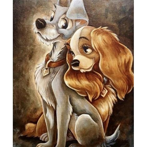 Peluche de perro bordado con diamantes 40x50 (1/4)