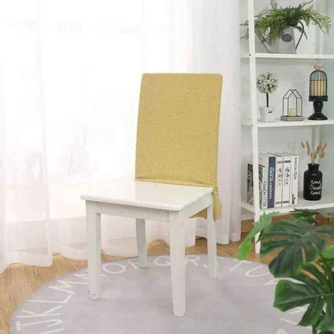 Housses de siège élastiques en spandex pour chaises de salle à manger,dossier super doux,housse de chaise commandée- Beige-2pcs