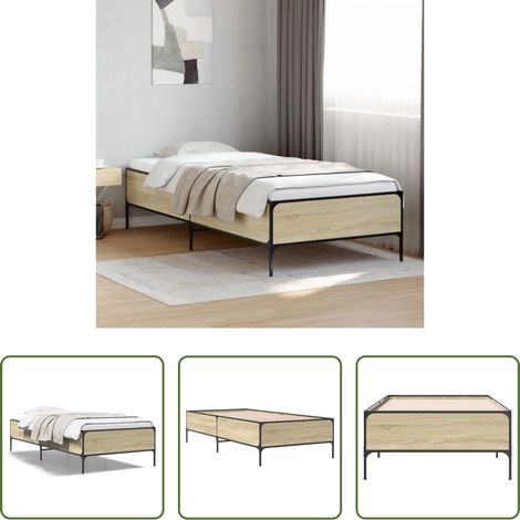Lit chêne - Cadre de lit sans matelas chêne sonoma 90x200 cm (1/5)