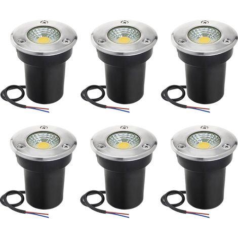 Projecteurs LED encastrés au sol, blanc froid, étanches IP67, pour éclairage extérieur : jardin, cour, terrasse, allée, patio, marches, chemin, basse tension. (1/5)