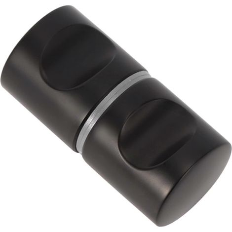Poignée de porte en verre noir mat avec construction en alliage durable pour salle de bain, installation facile (1/5)