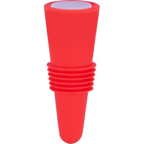 Bouchon de Vin en Silicone Alimentaire et Acier Inoxydable, 6.1x2.35cm, Réutilisable et Décoratif pour Bouteille (1/5)